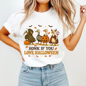 Funny Halloween Goose PNG for Sublimation, Spooky Cute Skeleton Clipart, Trick or Treat Shirt Design, Fall Digital Download Art
