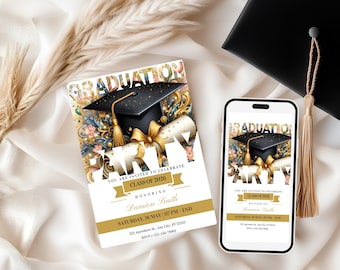 Graduierung Party Einladung, Graduate Party einladen, Graduierung Ankündigung, Graduierung Einladung, Grad Party Einladung