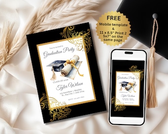 Graduierung Einladungen, Graduierung Ankündigung, Graduierung Einladung, Grad Party Einladung, Graduate Party einladen
