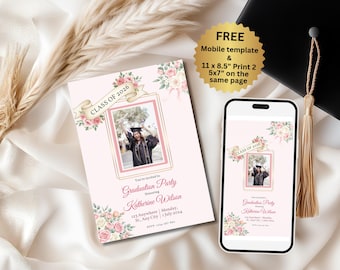 Graduierung Party Einladung, Graduate Party einladen, Graduierung Ankündigung, Graduierung Einladung, Grad Party Einladung