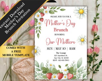 Muttertag Brunch-Einladung zum Ausdrucken (Digitaler Download)