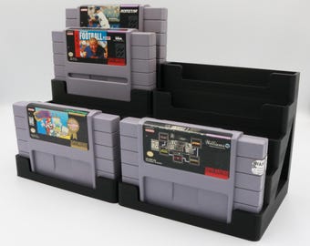 SNES Cartridge Compatible Display Stand Tower Holder - Holds 10 Games