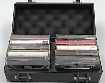 Audio Cassette Compatible Rugged Protective Carrying Case - Holds 10 Tapes