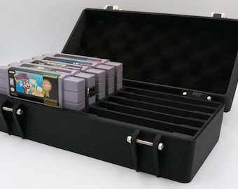 SNES Cartridge Compatible Rugged Protective Carrying Case - Holds 10 Games