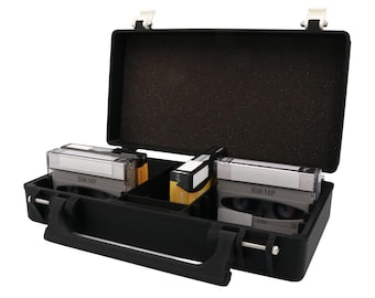 Hi8 Digital 8 Video Compatible Rugged Case with Handle - Holds 15 8mm Tapes