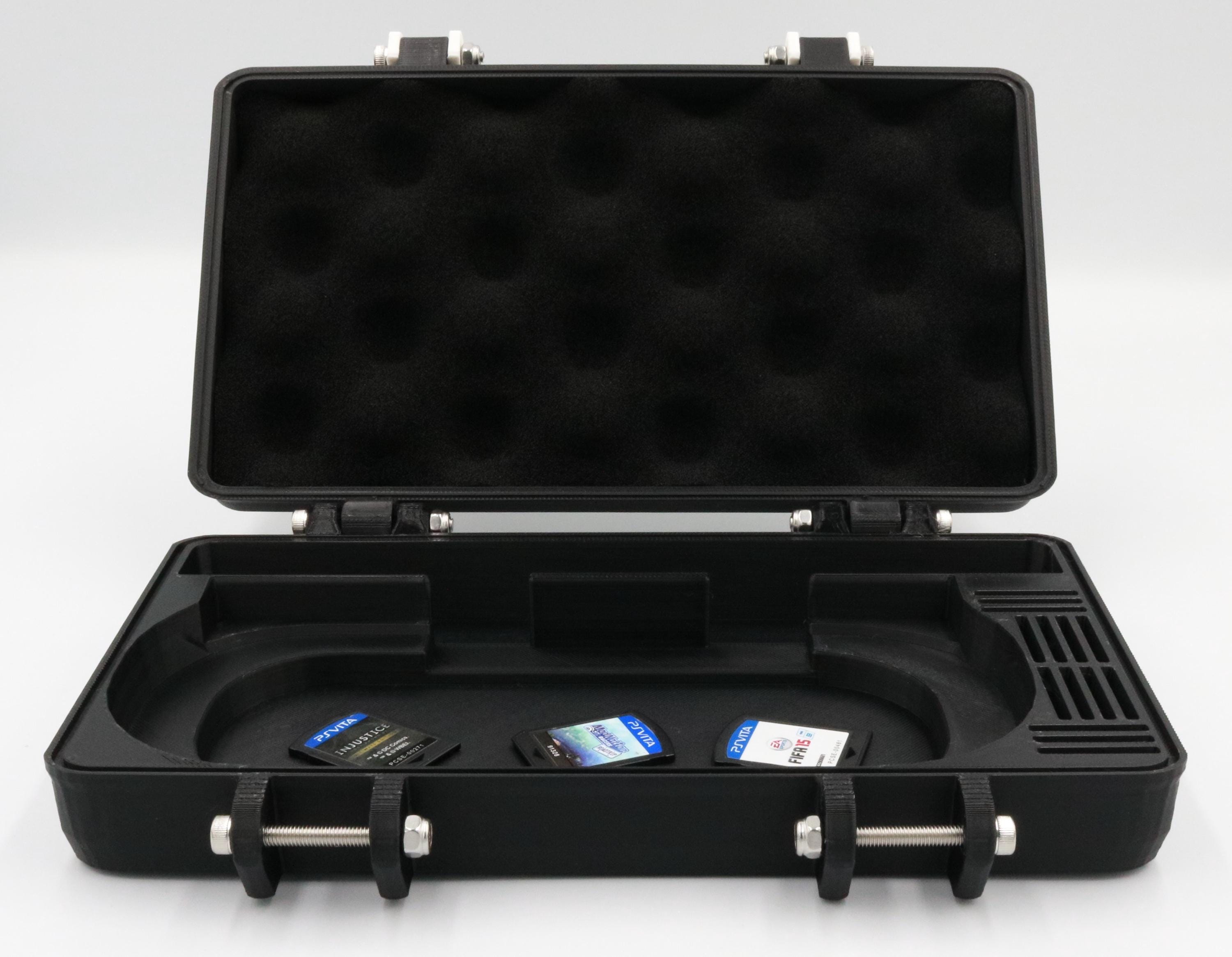 Protective Carrying Case For PS Vita 2000 - Holds Console, 14 Games, And USB Cable