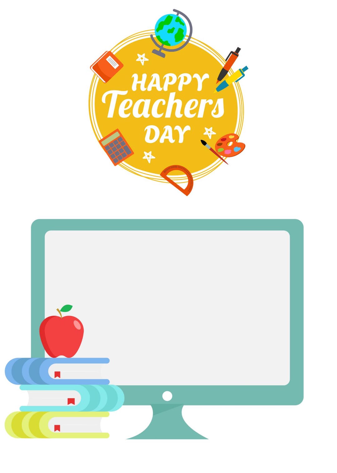 Printable Happy Teacher's Day Card: Celebration Graphics Design - Etsy