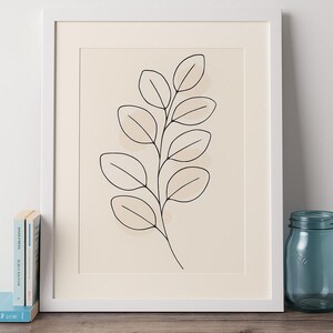 Minimalist Eucalyptus Line Art Print
