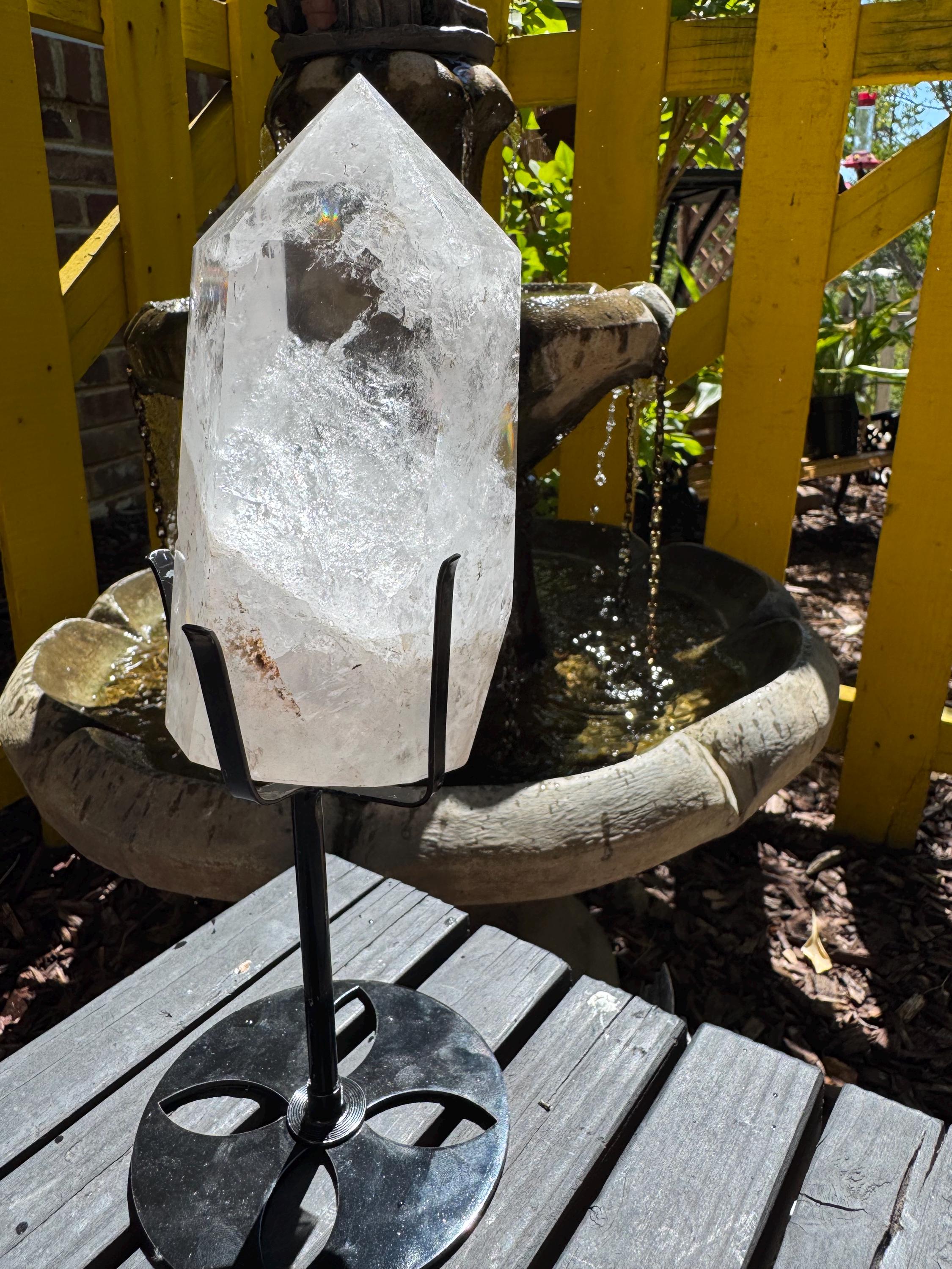 Clear Quartz Tower with Rainbows — photo 5