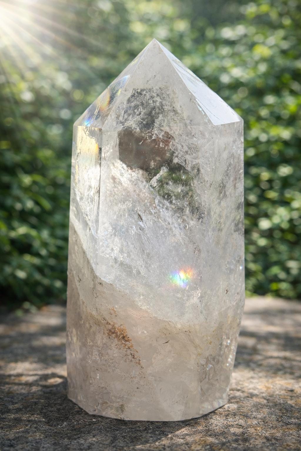 Clear Quartz Tower with Rainbows — photo 2