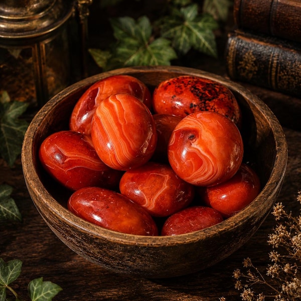 Natural Carnelian Palm Stone
