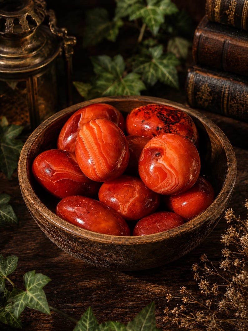Natural Carnelian Palm Stone