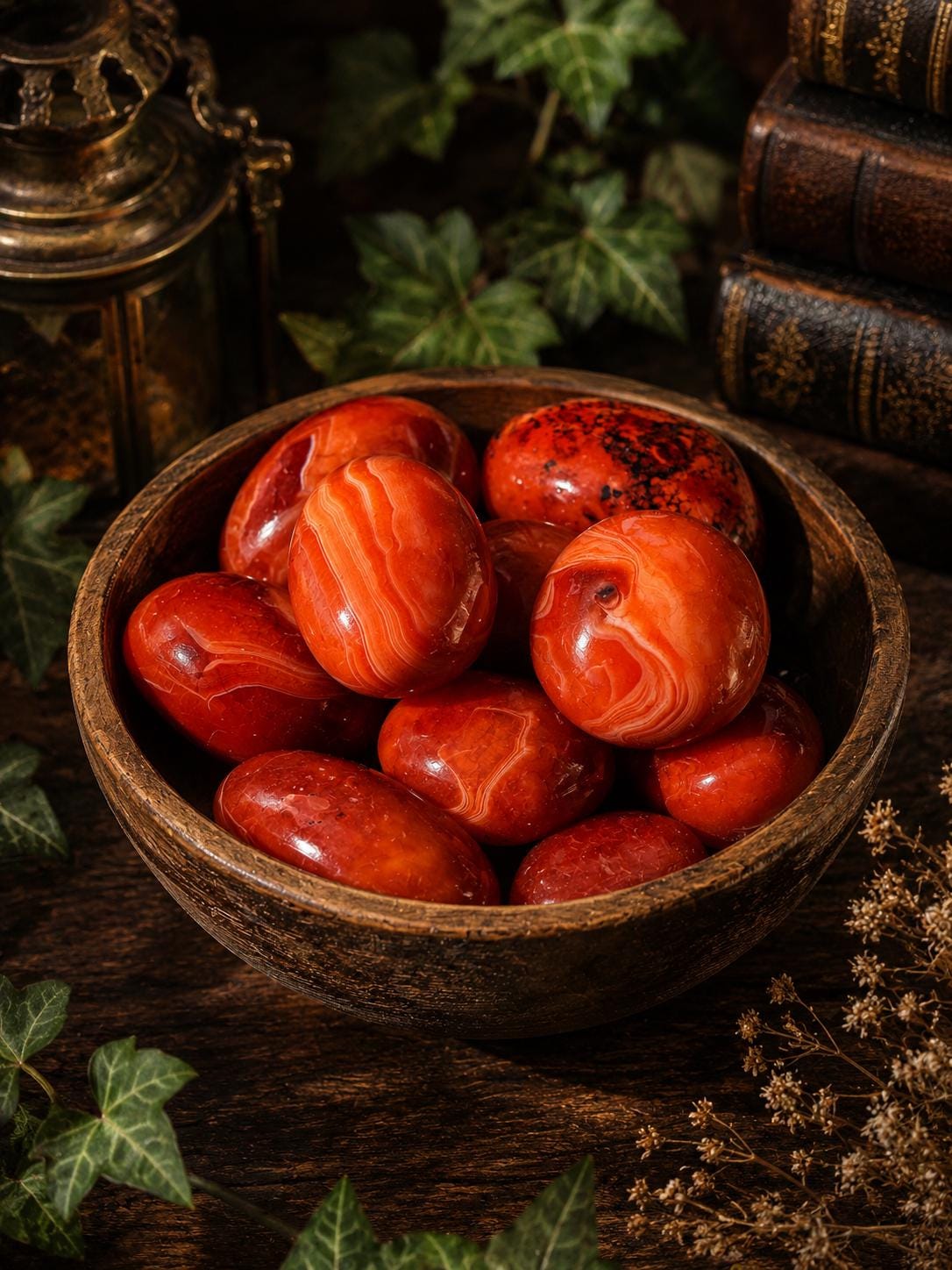 Natural Carnelian Palm Stone