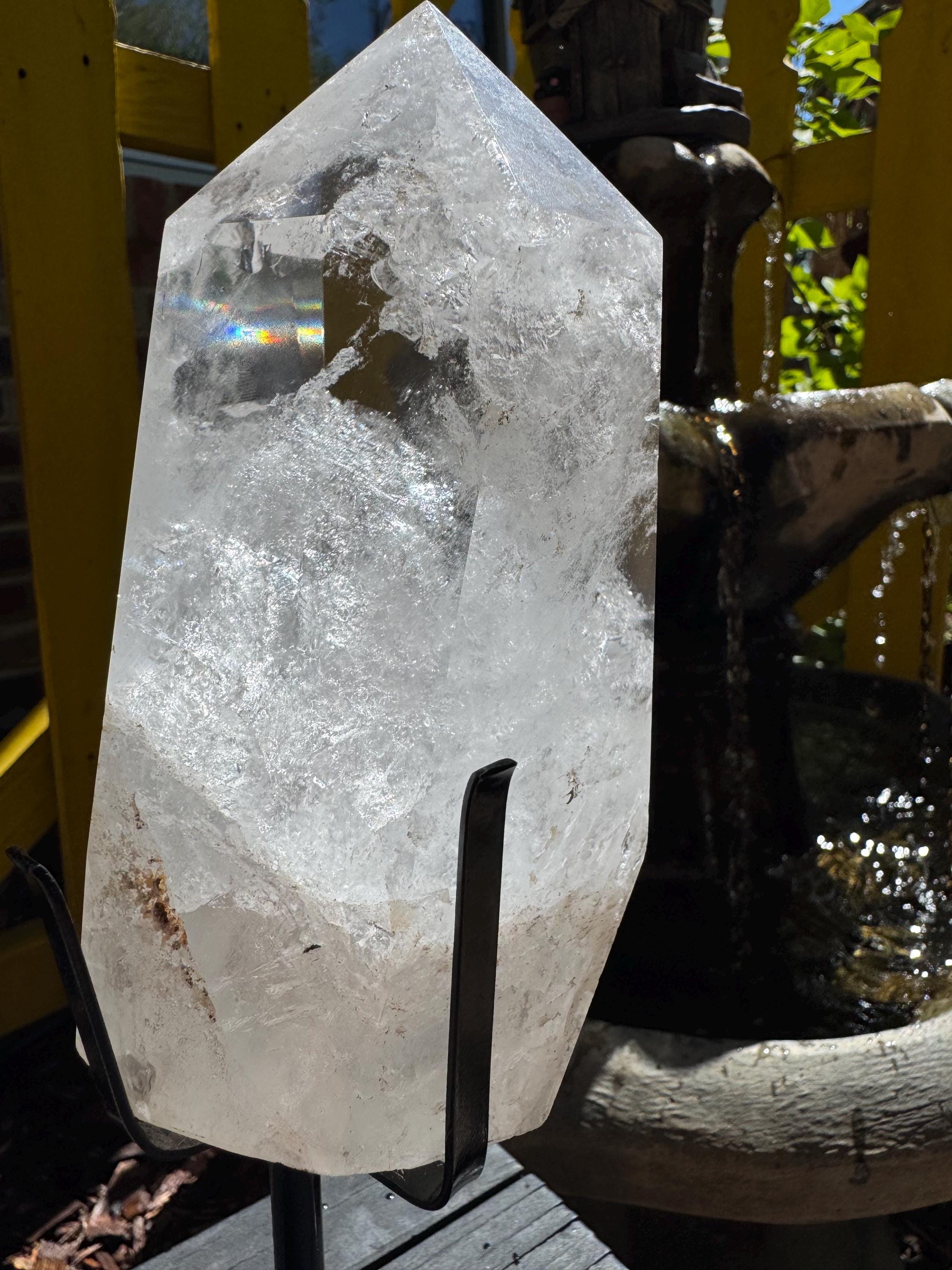 Clear Quartz Tower with Rainbows — photo 6