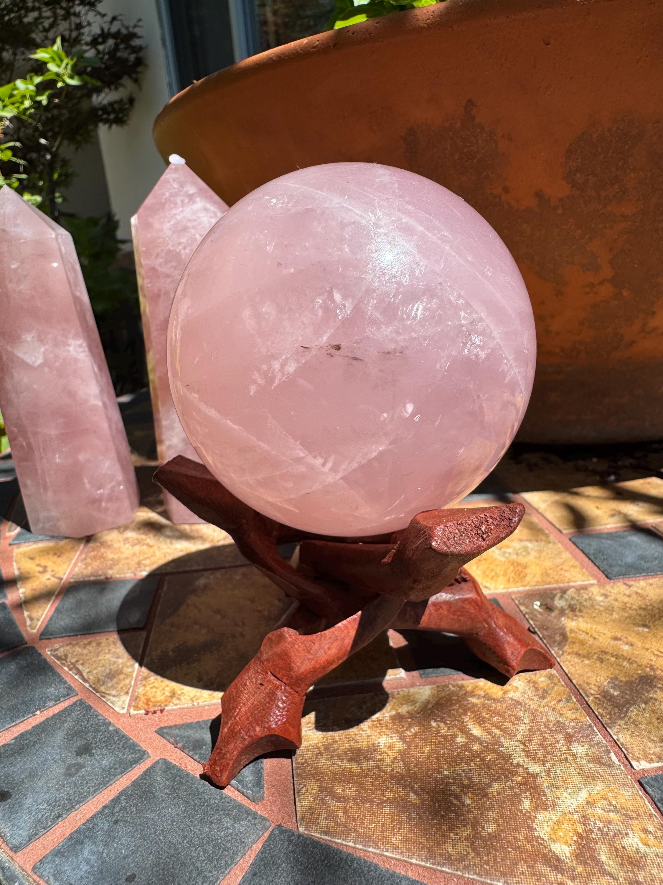 Large Rose Quartz Sphere — photo 5