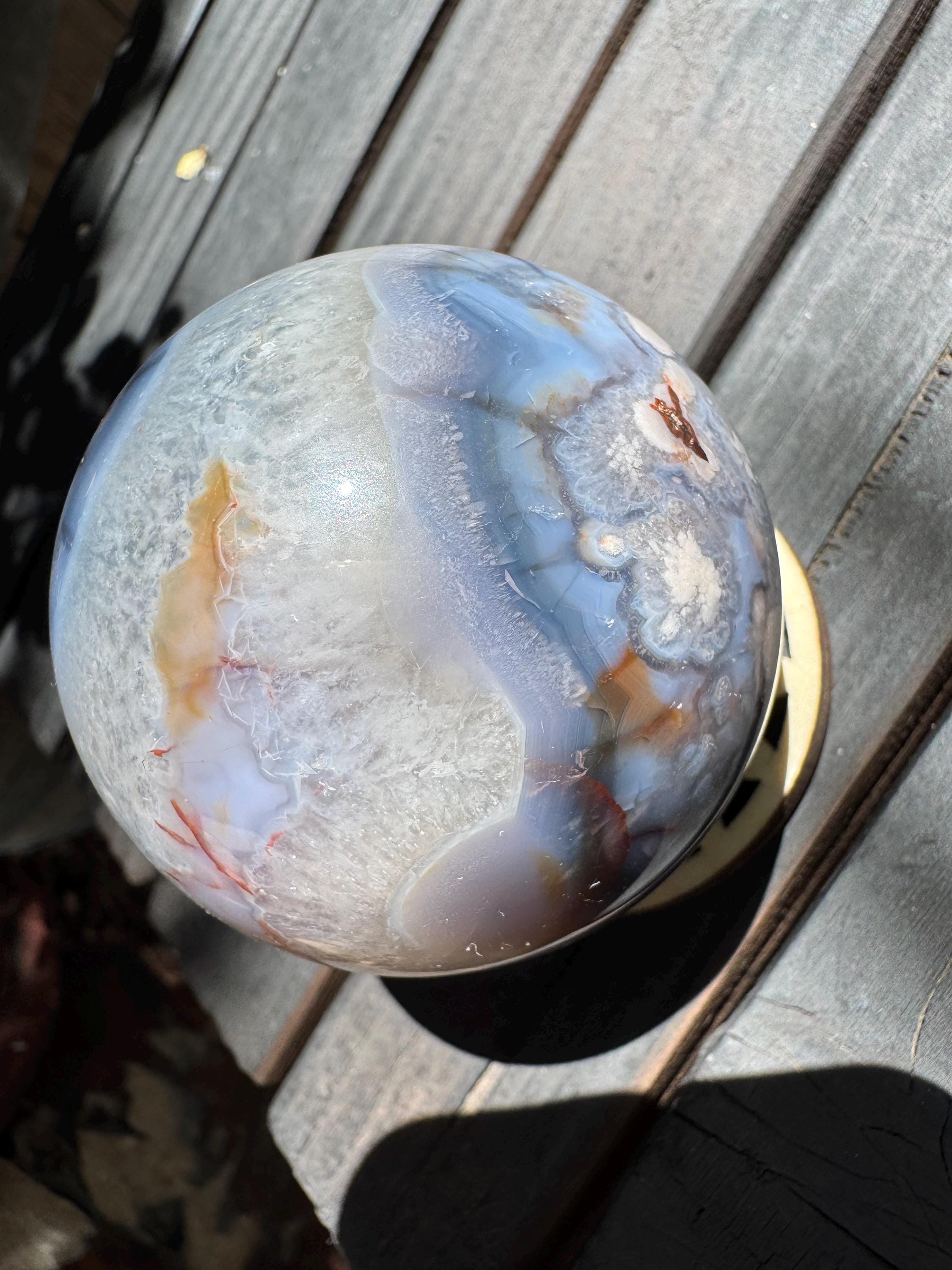 Blue Flower Agate Sphere — photo 3