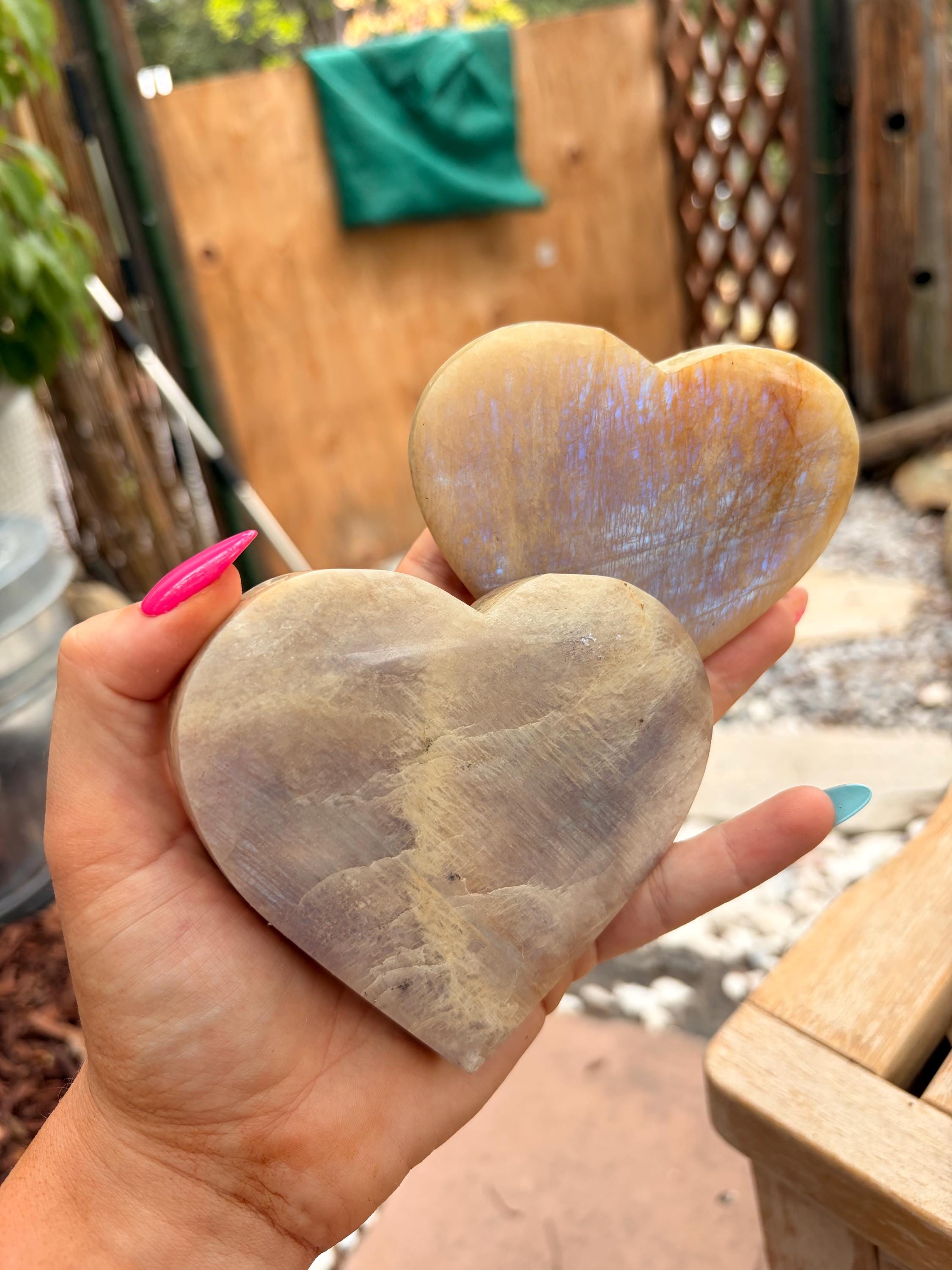 Blue Flash Moonstone Heart — photo 8