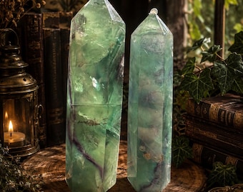 Rainbow Fluorite Tower: Polished Crystal Point, Stone of Clarity
