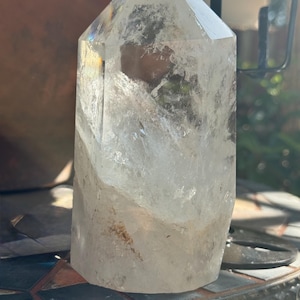 Clear Quartz Tower with Rainbows | Healing Crystal Point | Meditation & Clarity Stone | Witchy Altar Decor