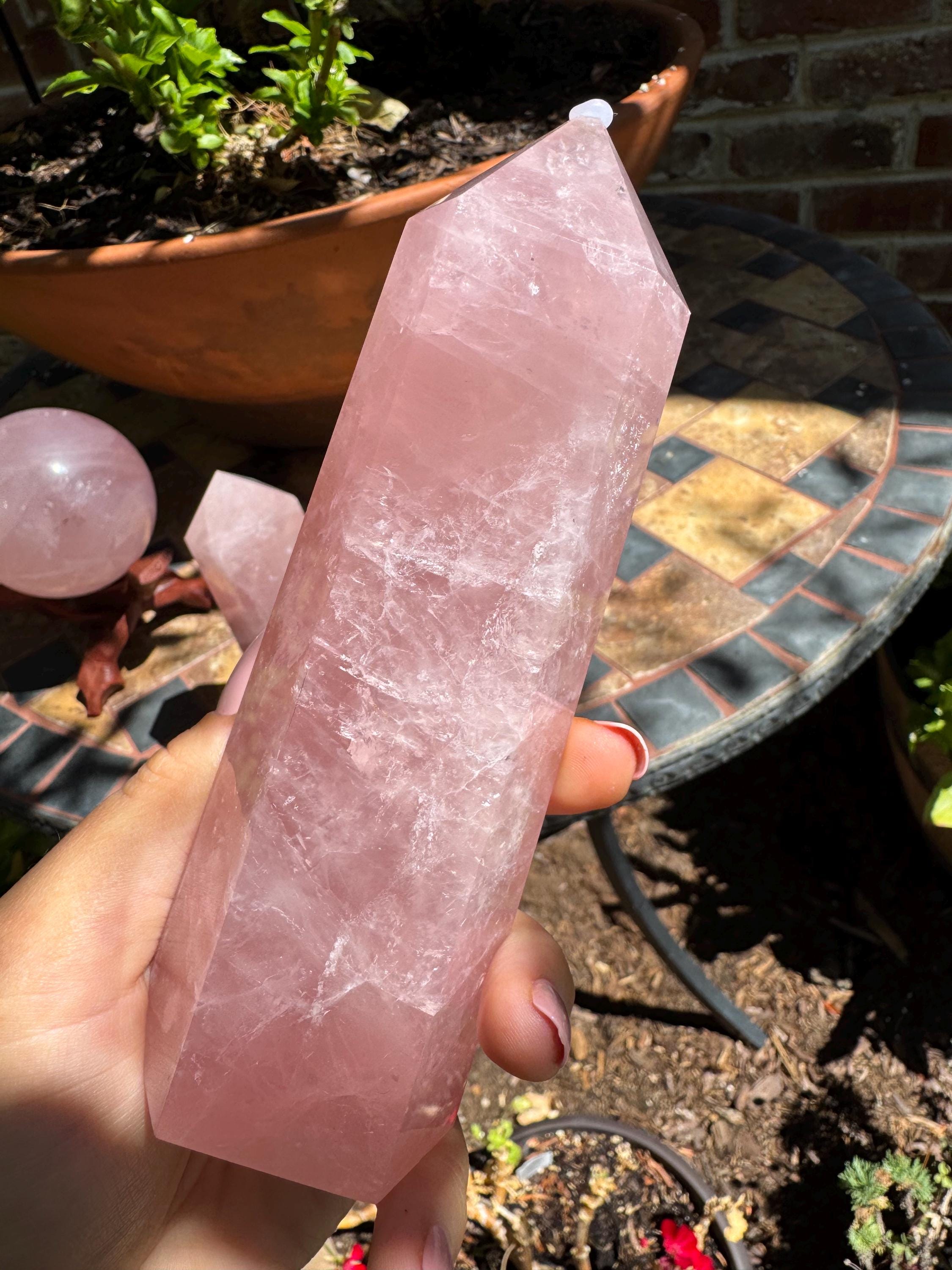 Large Rose Quartz Tower — photo 4
