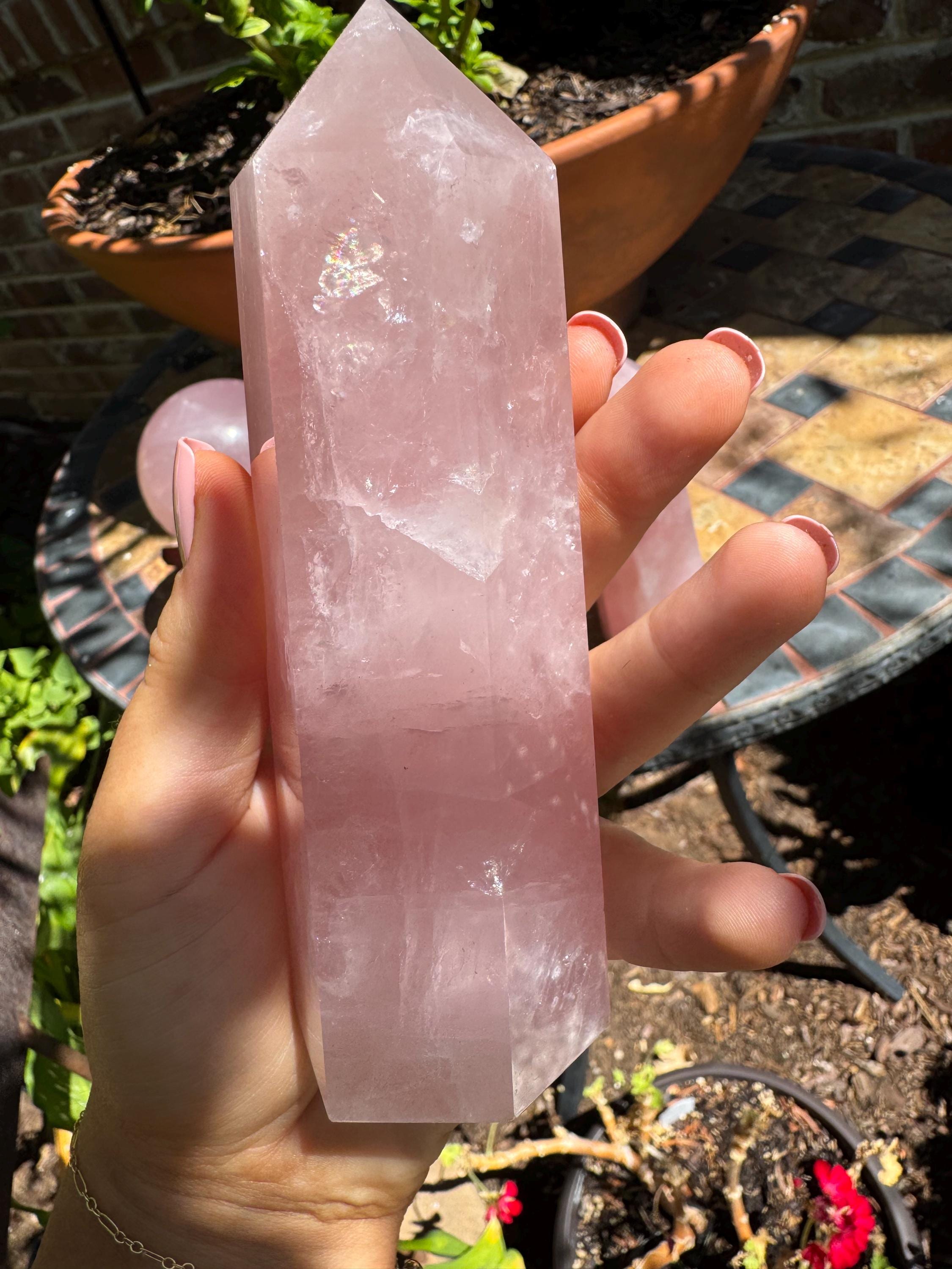 Large Rose Quartz Tower — photo 3