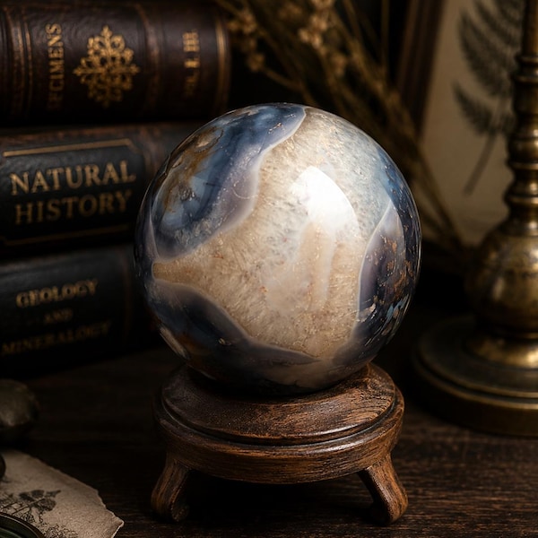Blue Flower Agate Sphere
