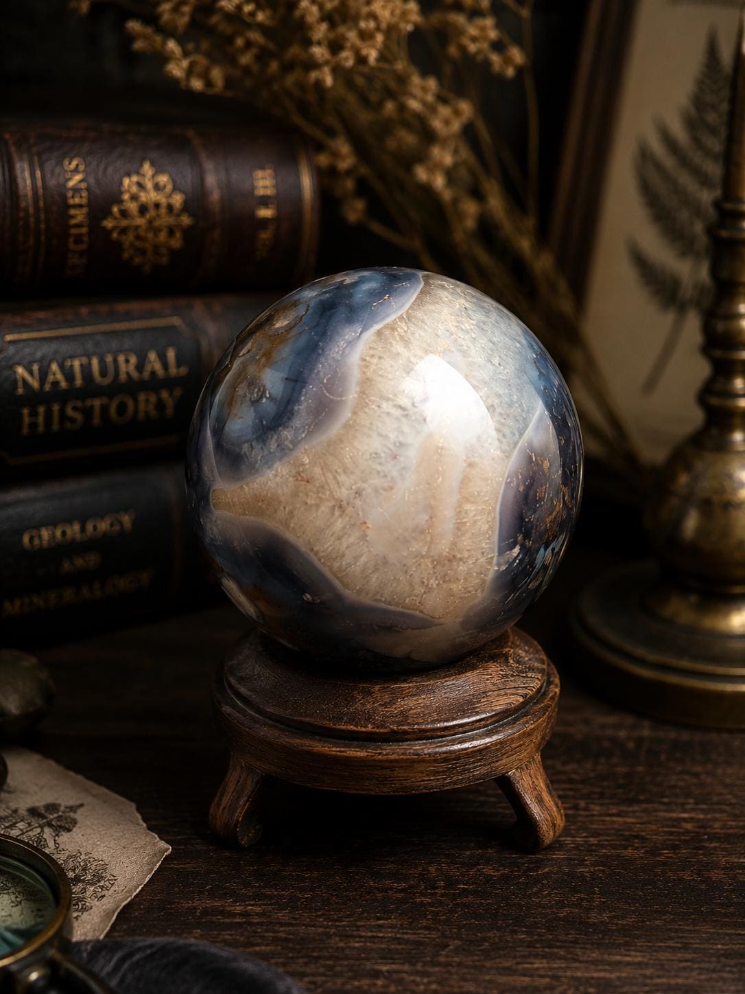 Blue Flower Agate Sphere