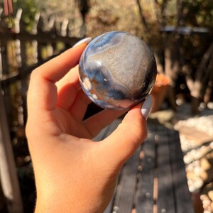 Blue Flower Agate Sphere — photo 4