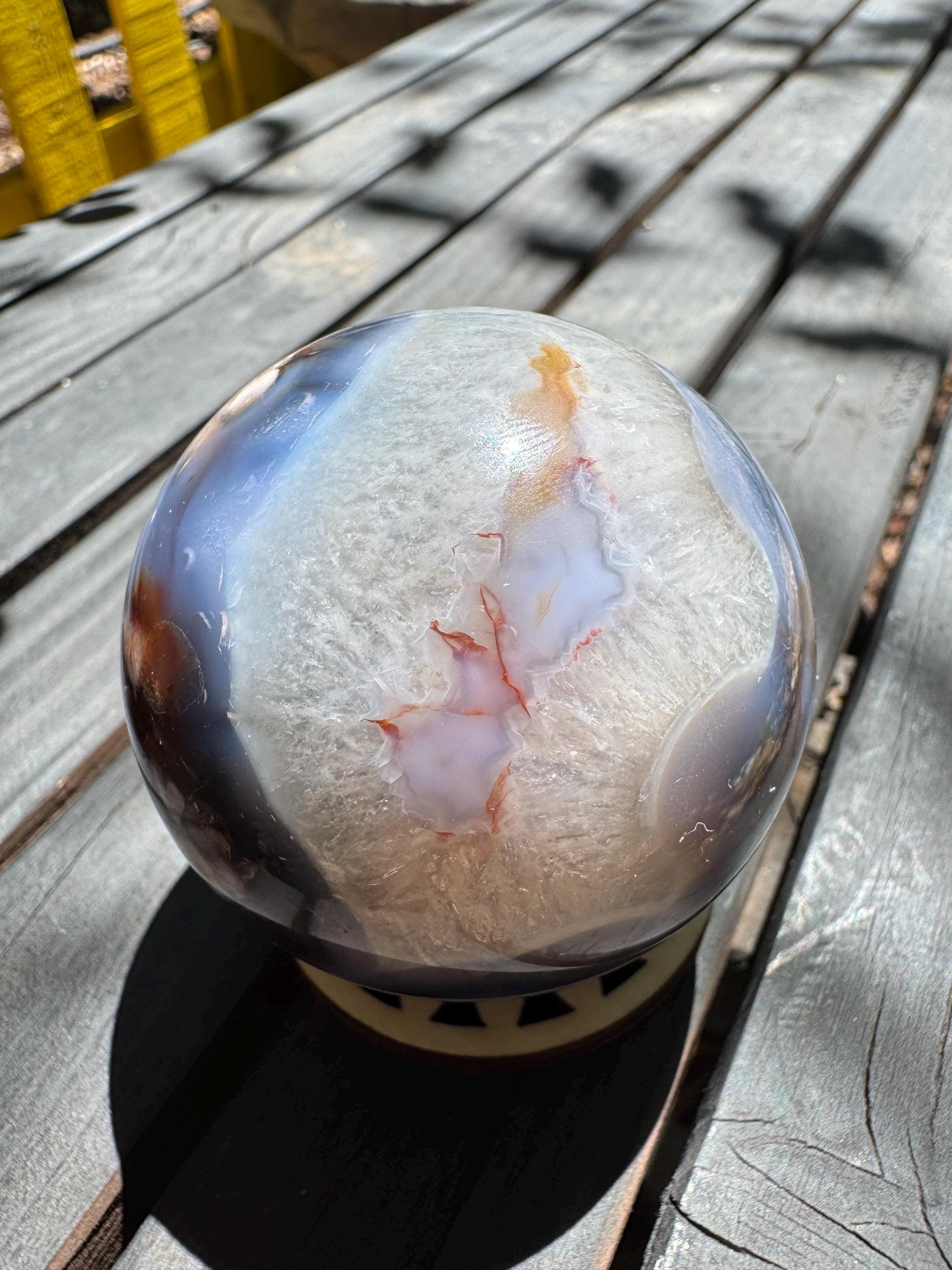 Blue Flower Agate Sphere — photo 5