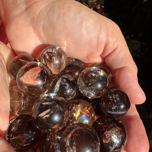 Rainbow Flash Smoky Quartz Sphere — photo 5