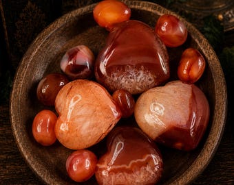 Mini Carnelian Heart Crystal: Root Chakra Healing Stone