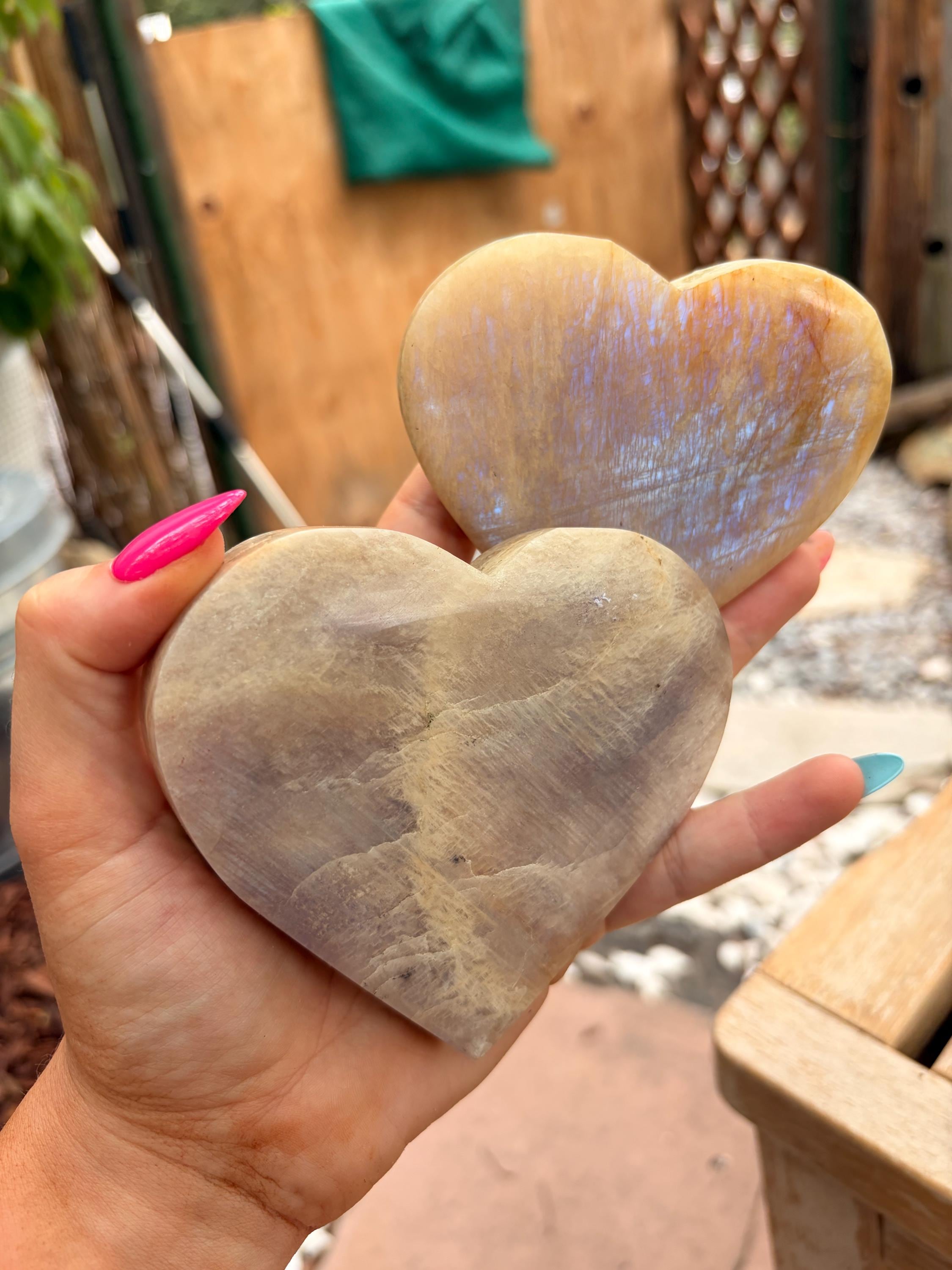 Blue Flash Moonstone Heart — photo 4