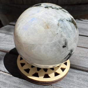 Rainbow Moonstone Sphere: Intuition & Protection Crystal Ball