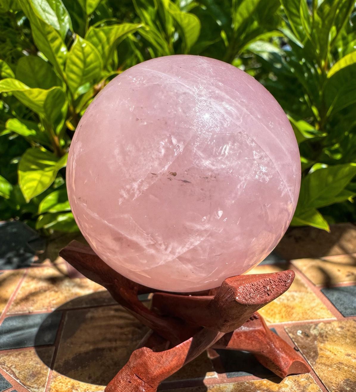 Large Rose Quartz Sphere — photo 3