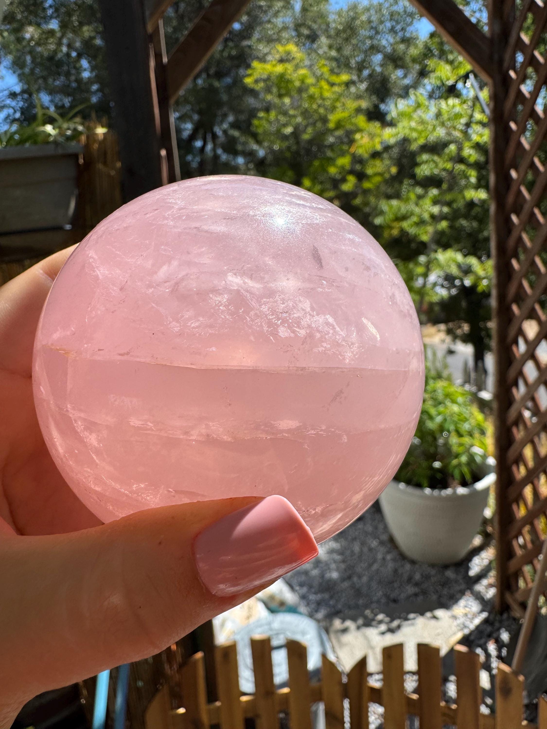 Large Rose Quartz Sphere — photo 6