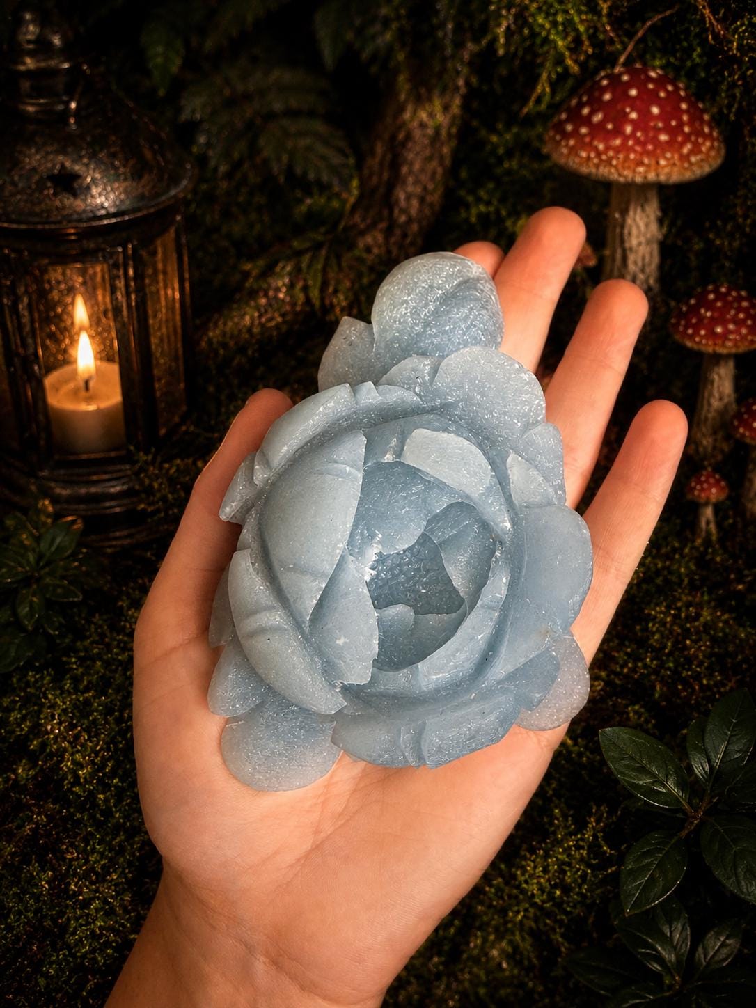 Angelite Flower Carving