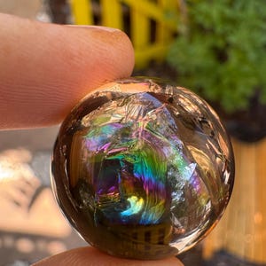Rainbow Flash Smoky Quartz Sphere — photo 4