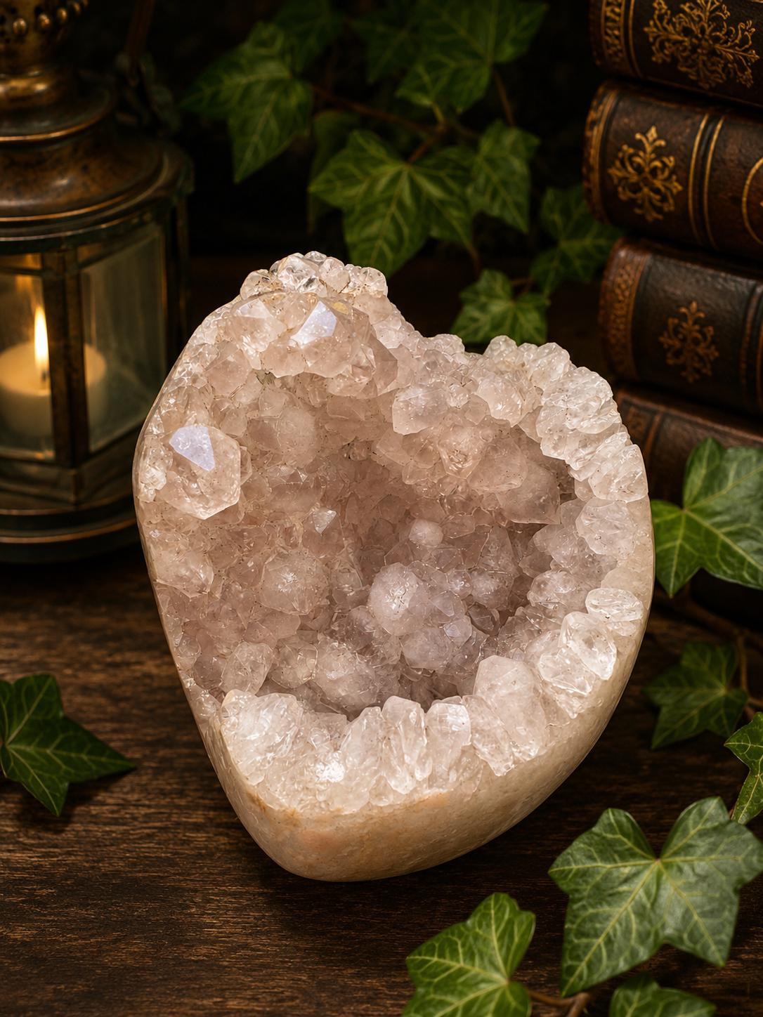 Pink Amethyst Druzy Flame