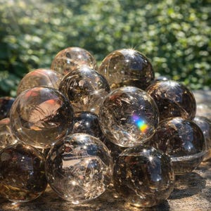 Rainbow Flash Smoky Quartz Sphere — photo 2
