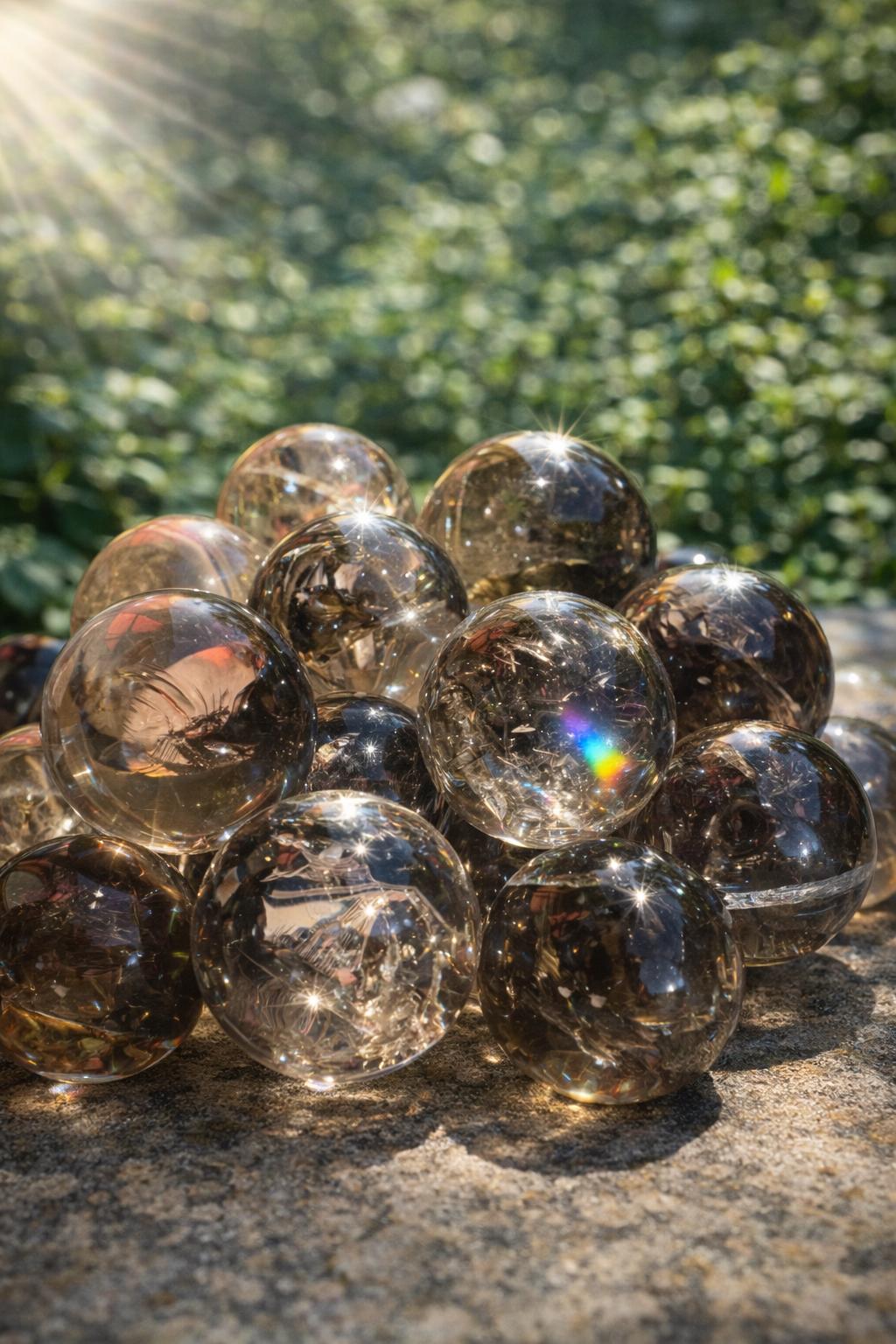Rainbow Flash Smoky Quartz Sphere — photo 2