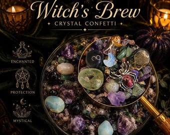 Witch’s Brew Crystal Confetti | Halloween Crystal Scoop | Witchy Crystal Mix | Cauldron Crystals | Spooky Decor | Gothic Fantasy | Fairycore