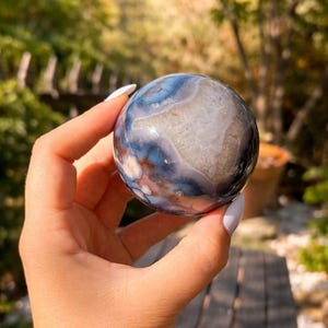 Blue Flower Agate Sphere — photo 2