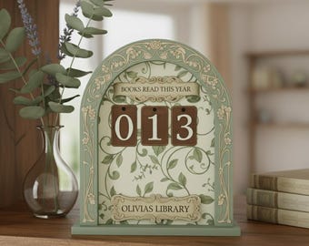 Custom Books Read Tracker, Books Read This Year Counter, Mini Bookshelf, Book Lovers Gift, Bookshelf Decor, Book Ends, Gift for Readers