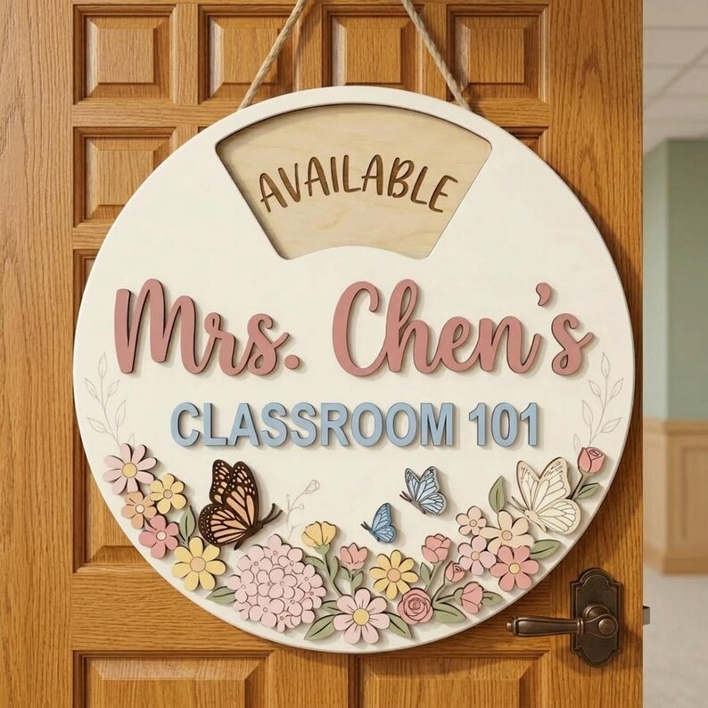 Personalized Teacher Door Sign Classroom, Teacher Name Sign, Custom ...