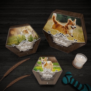Custom Pet Memorial Box, Pet Fur Keepsake, Pet Hair Storage Box, Acrylic Box with Pet Picture, Pet Tooth Memorial Gift