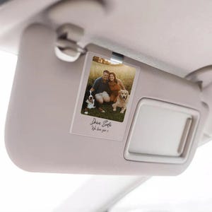 Car Visor Clip with Your Photo | Custom Visor Clip Drive Safe Design | Car Accessories Gifts | Personalized Gift for Him Anniversary