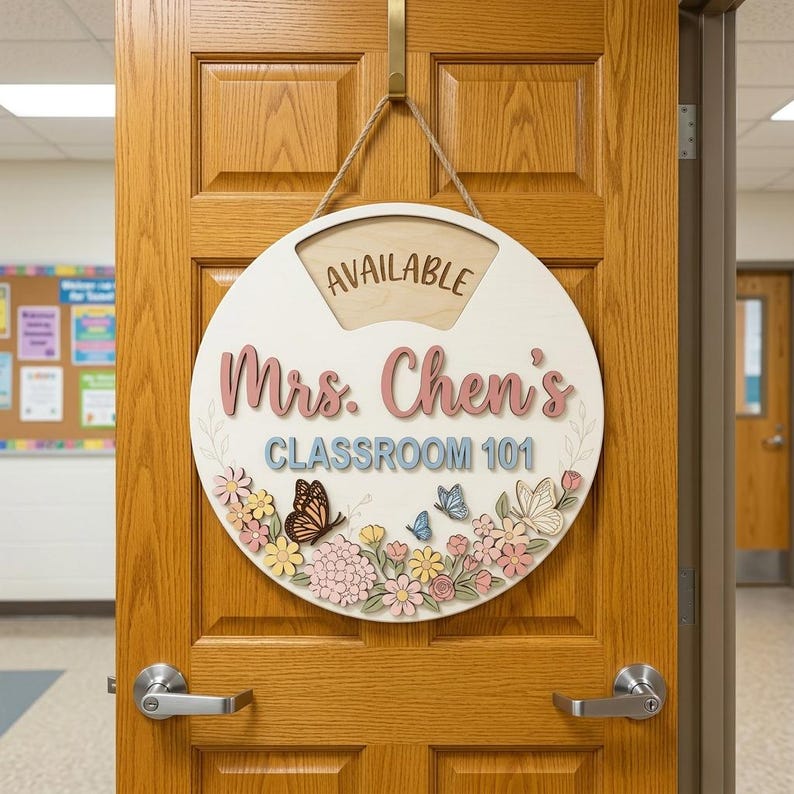 Personalized Teacher Door Sign Classroom, Teacher Name Sign, Custom ...
