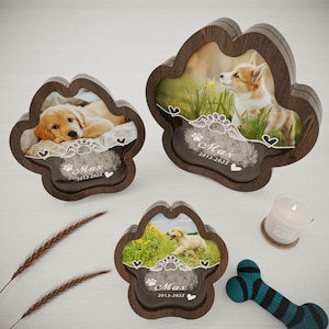 Custom Pet Memorial Box, Pet Fur Keepsake, Pet Hair Storage Box, Acrylic Box with Pet Picture, Pet Tooth Memorial Gift