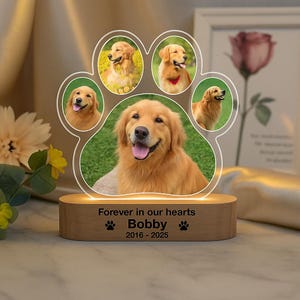 Pet Memorial LED Night Light | Custom Pet Plaque | Personalized Pet Lamp | Pet Loss Gift | Pet Remembrance Light | Dog Loss Gift
