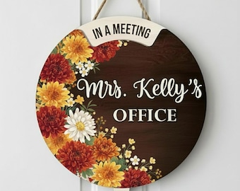 Personalized School Office Door Sign, Custom Rotating Office Sign, Work Status Spinning Sign, Private Office Door Sign, Manager Office Decor